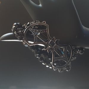 SET- Staggered 3 chained beaded necklace and bracelet w box